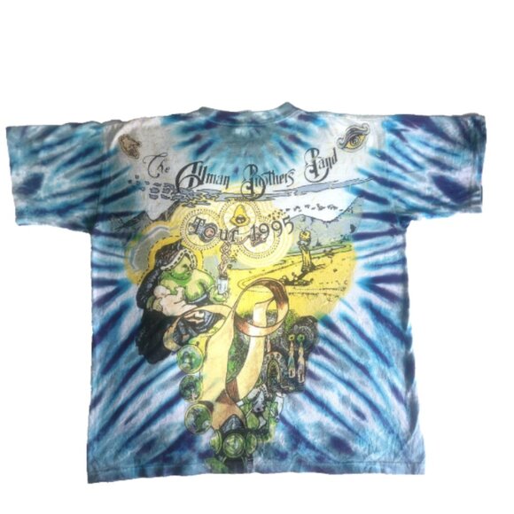 Vintage Allman Brothers Band T-shirt 1995 Tour Size XL Wild Oats All Over Print - Picture 2 of 16